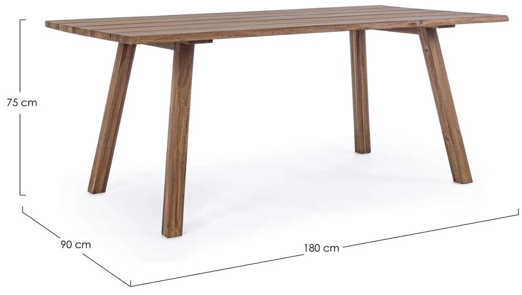 Záhradný stôl lasgo 180 x 90 cm hnedý MUZZA