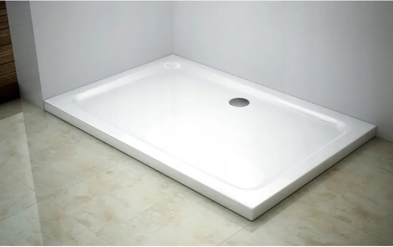 MEXEN SLIM - Obdĺžniková sprchová vanička 140x90 cm + sifon, biela, 40109014