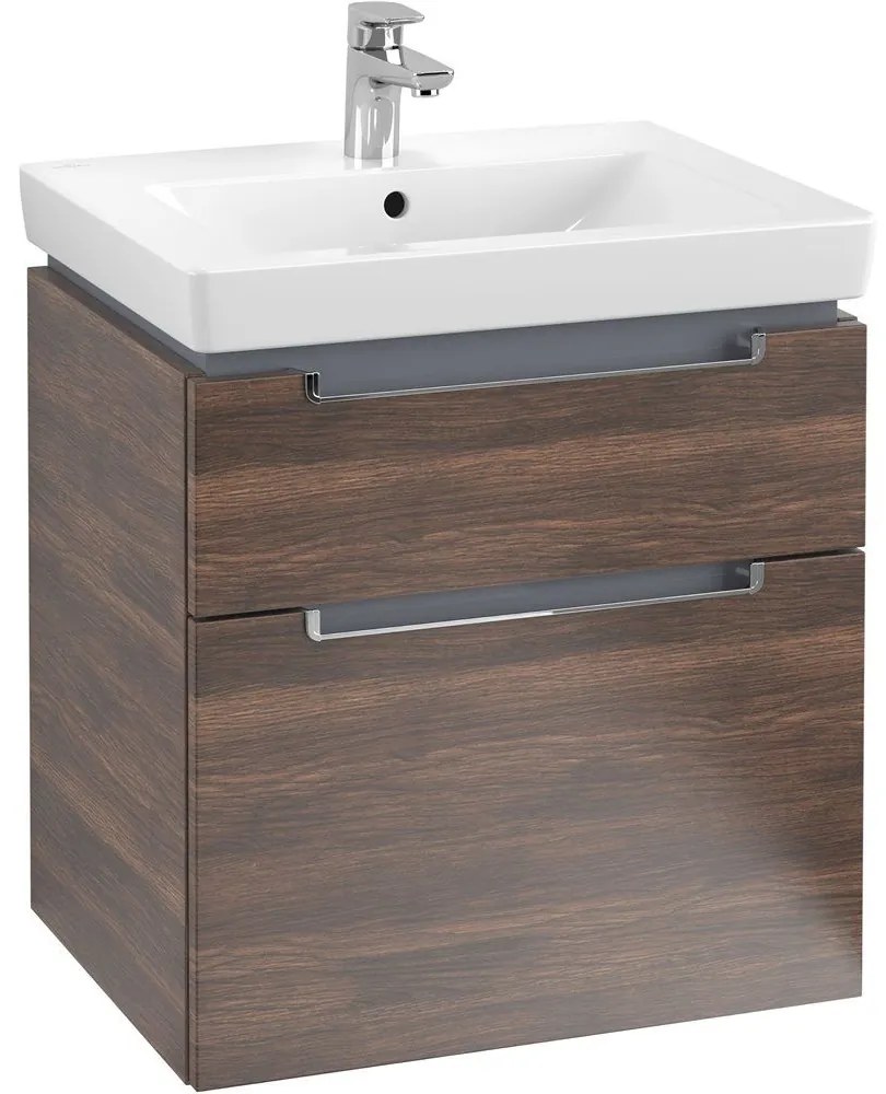 VILLEROY &amp; BOCH Subway 2.0 závesná skrinka pod umývadlo, 2 zásuvky, 587 x 454 x 590 mm, Arizona Oak, A90910VH