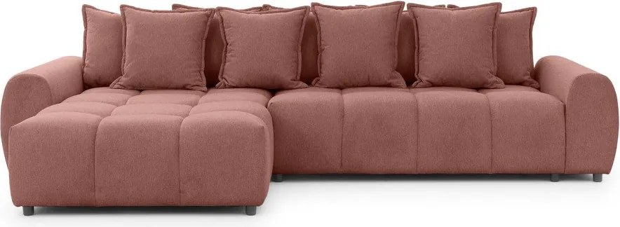 Rohová pohovka v terakotovej farbe (ľavý roh/s leňoškou) Albane – Ropez