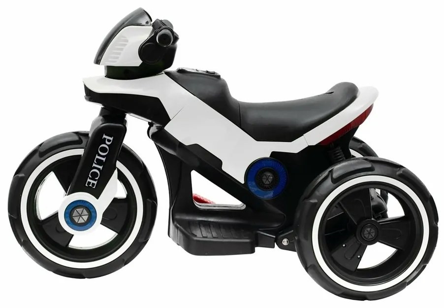 Baby Mix Detská elektrická motorka Police čiernobiela, 100 x 50 x 61 cm
