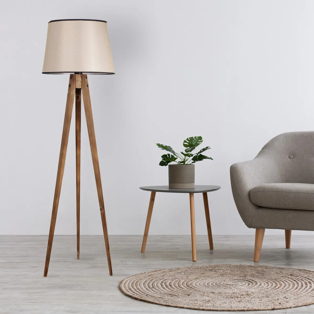 Stojacia lampa Lambader 160 cm hnedá/béžová