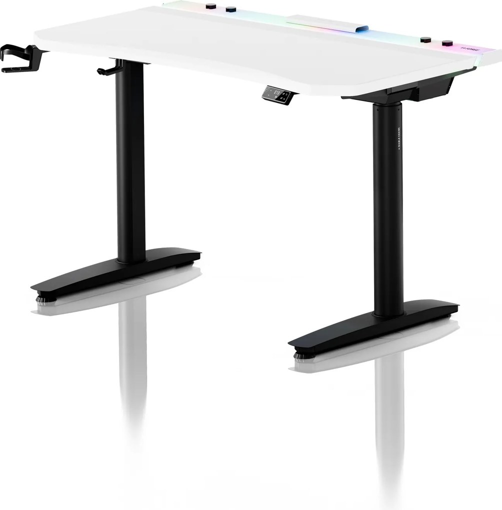 Elektrický herný stôl RGB s držiakmi, bielo-čierny, 120 cm: Diablo X-Forge 1200