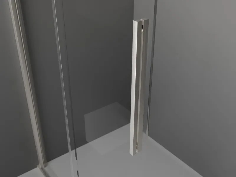 Mexen Velar L, posuvná sprchová zástena Walk-in 120 x 200 cm, 8mm číre sklo, brúsená oceľ, 871-120-003-03-97
