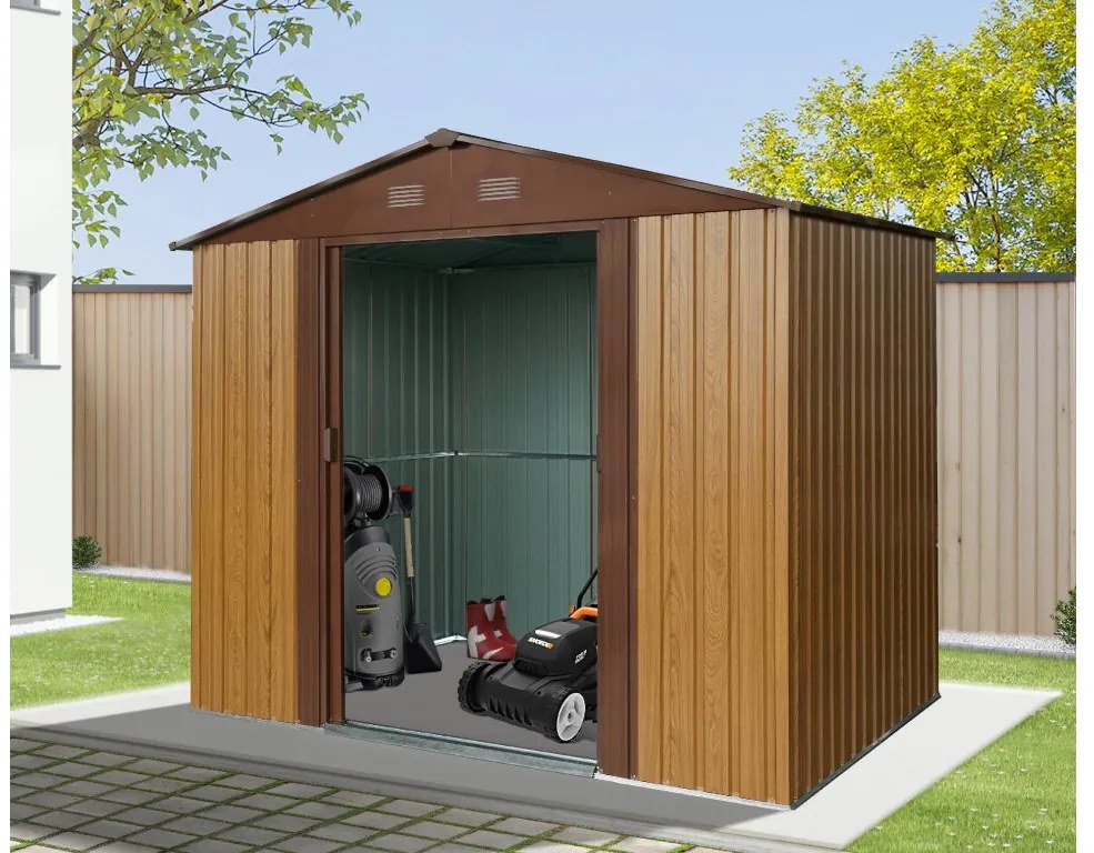 Záhradný domček BestBerg ZDB-4D / 4,1 m² / 236 x 174 x 206 cm / červené drevo / hnedá