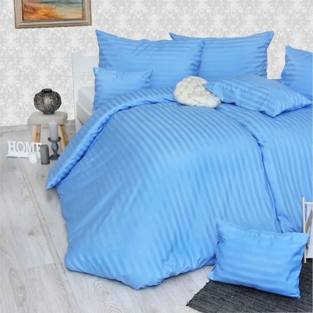 Obliečky damaškové modré EMI: Paplón 140x200