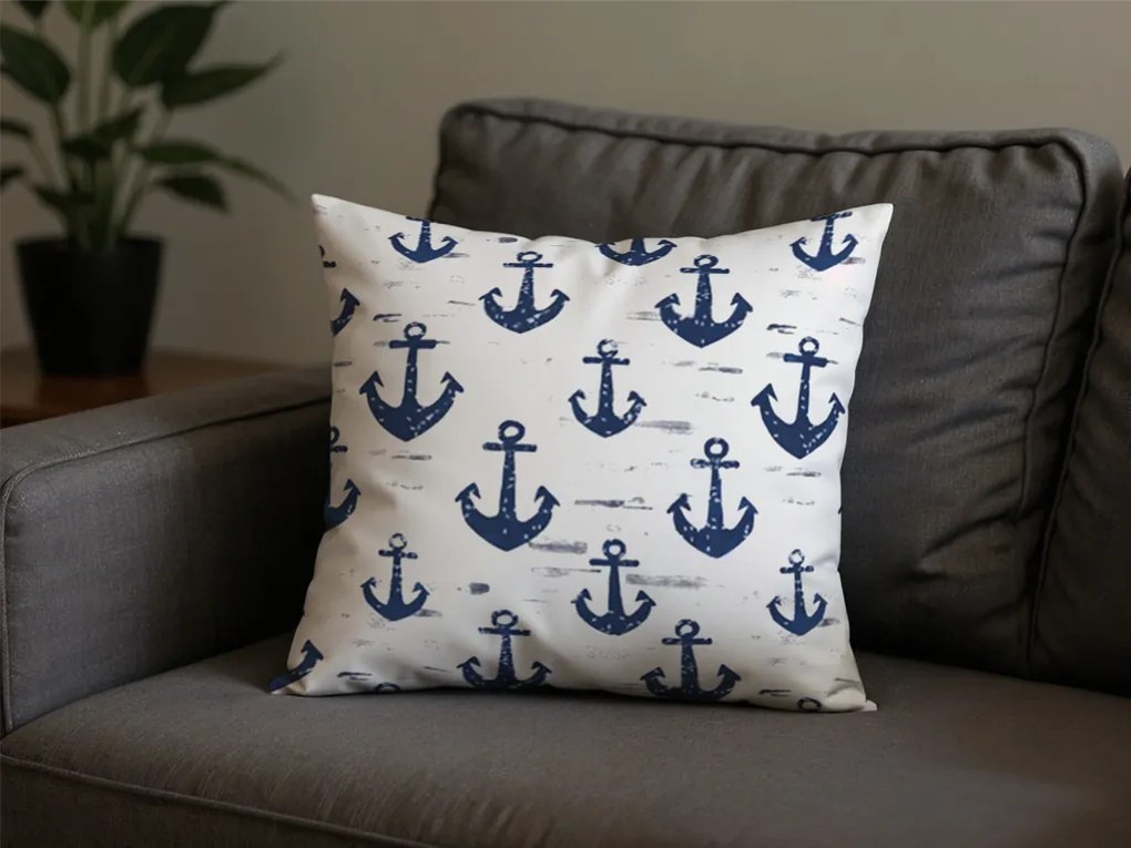 Polybavlnená obliečka na vankúš NAVYSTA POLY 45x45 cm, modro-biela