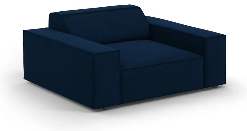 Tmavomodré zamatové kreslo Jodie – Micadoni Home