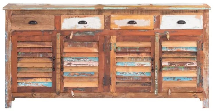 furniture-nabytek.cz - Masívna komoda Wakefield z recyklovaného dreva, lakovaná, viacfarebná – 182×45×90 cm