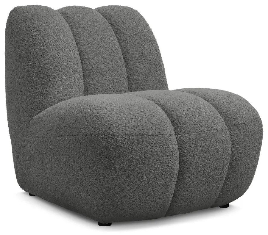 Tmavosivé kreslo z textílie buklé Janissaire – Bobochic Paris