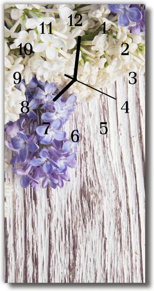 Nástenné hodiny vertikálne  Lilac kvety pestré