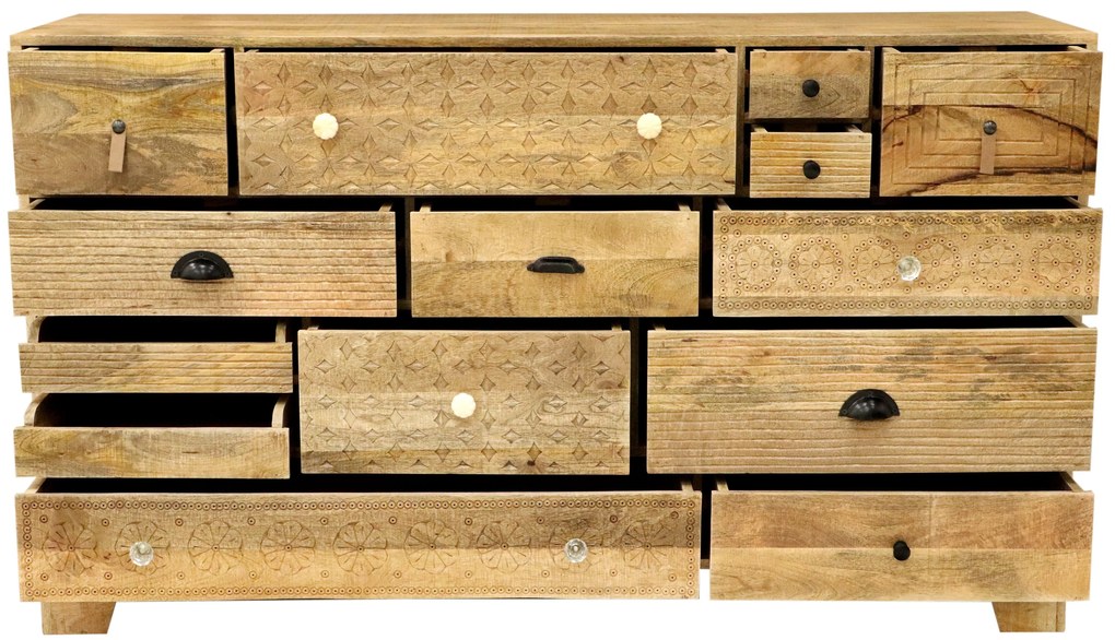 furniture-nabytek.cz - Zásuvková komoda z masívneho dreva mango 160x90x45