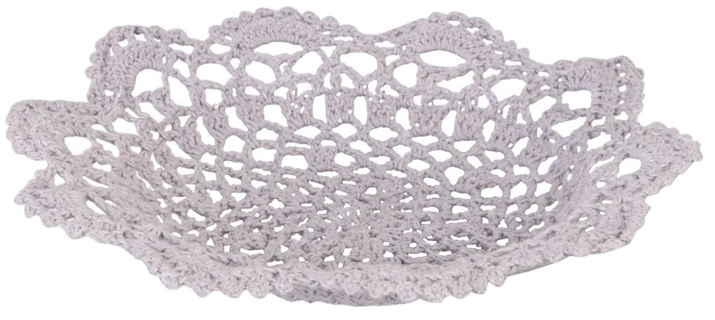 Fialkový háčkovaný košík / miska - Ø 20 * 3 cm