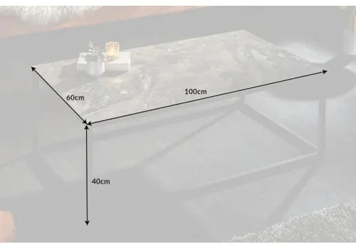 Konferenčný stôl 40672 100x60cm Marble Look Ceramik Taupe  - Komfort-nábytok