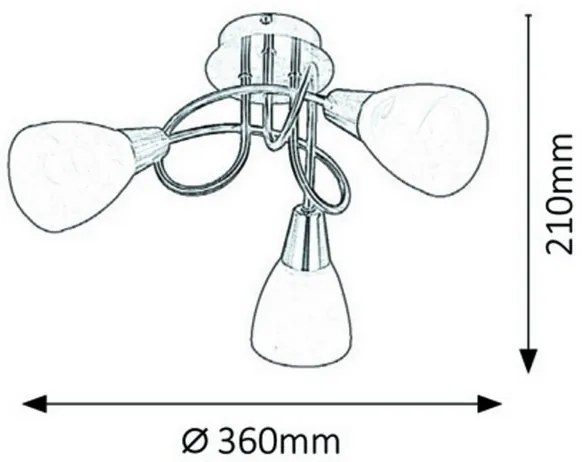 Rabalux 5532 - Prisadený luster JENNA 3xE14/40W/230V matný chróm