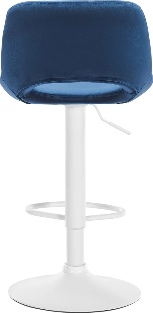 Barová stolička Camden - zamat, biely rám Modrá