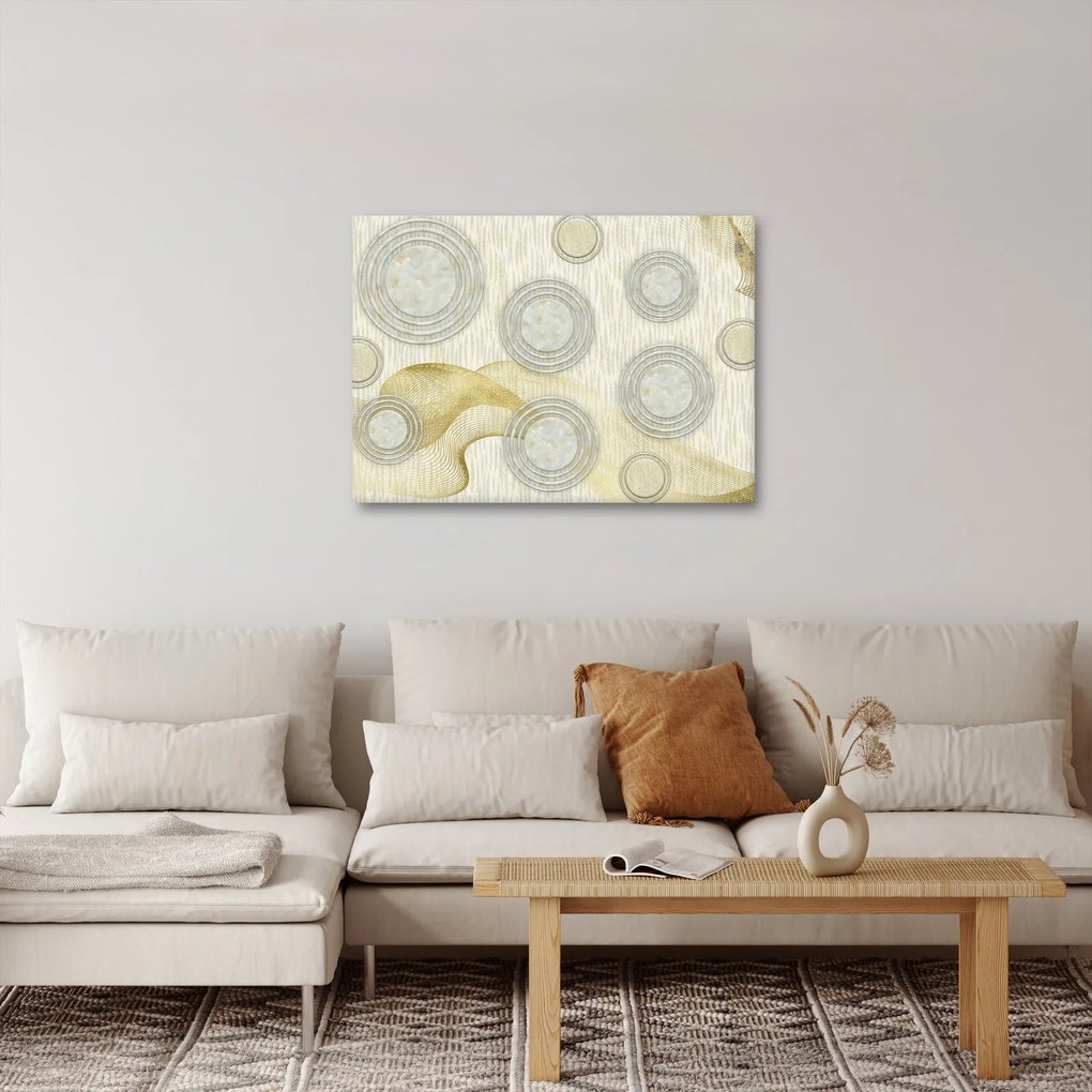 Obraz - Abstrakcia, mramorové kruhy (70x50 cm)