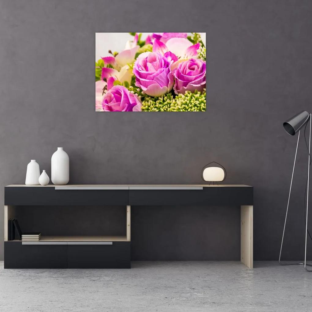 Sklenený obraz ruží (70x50 cm)