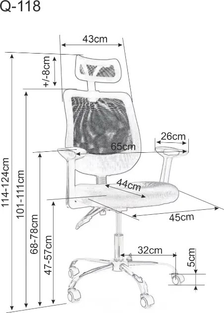 Čierne kancelárske kreslo FLEXISEAT Q-118RC