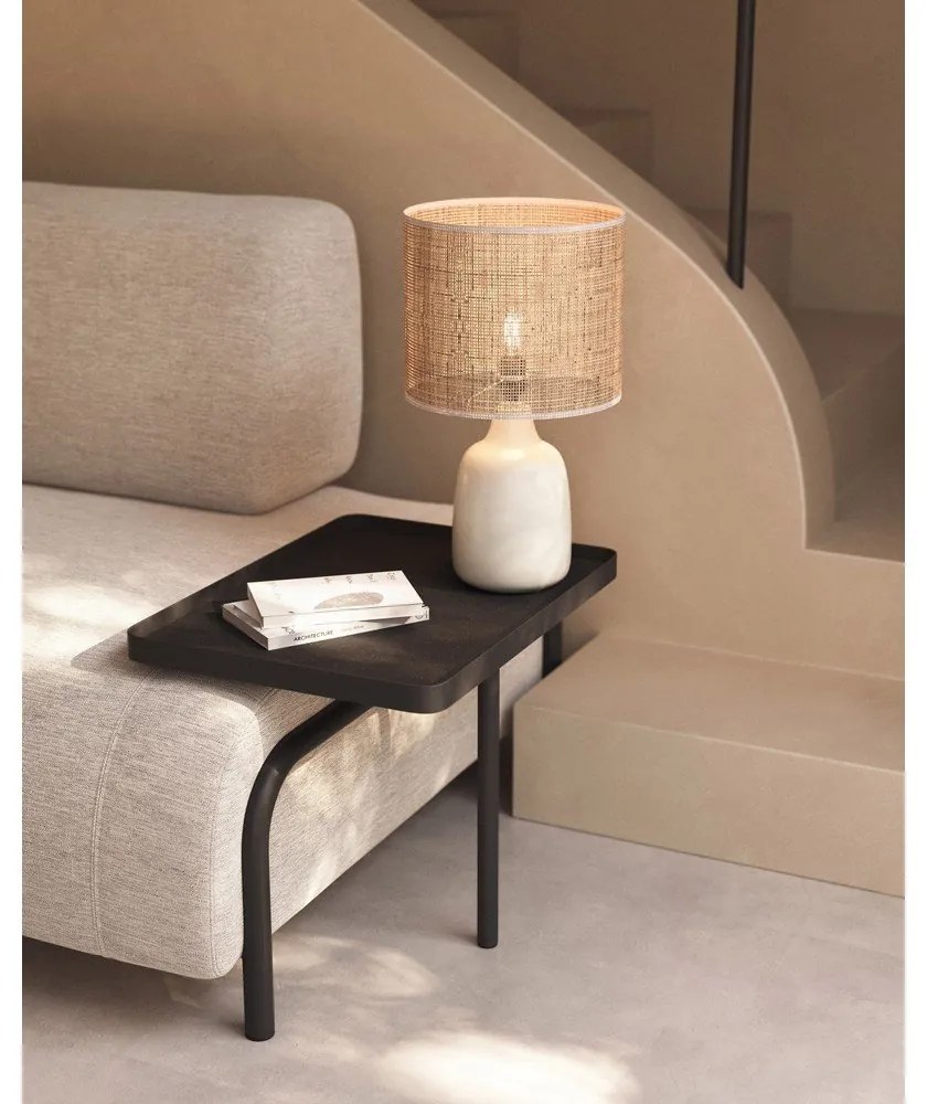 Krémová/v prírodnej farbe keramická stolová lampa (výška 46 cm) Erna – Kave Home