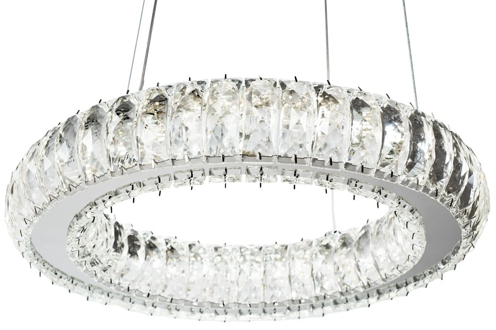 Toolight Toolight, Krištáľové LED závesné svietidlo APP1040-CP + diaľkové ovládanie, chrómová, OSW-09473
