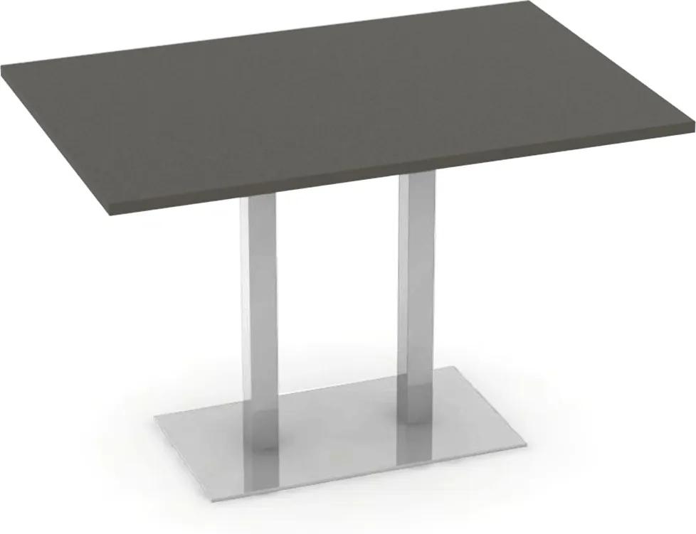DREVONA Jedálenský stôl 120 x 80 šedý + nerez FLAT 2