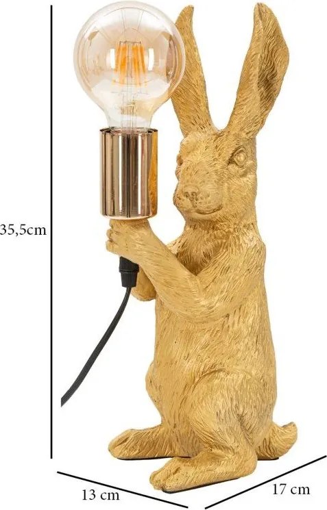 Stolová lampa v zlatej farbe (výška 35,5 cm) Rubbit – Mauro Ferretti