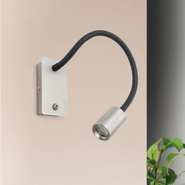 Orion WA 2-1342 - LED Flexibilná nástenná lampička KURT LED/5W/230V strieborná