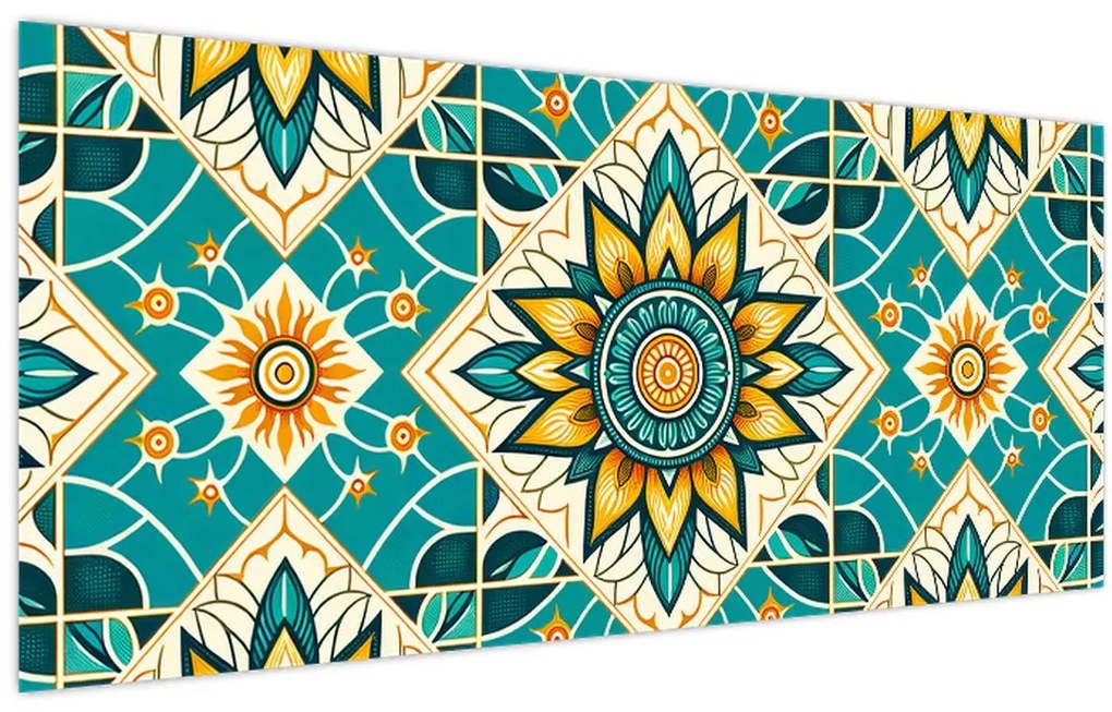 Obraz - Tyrkysový vzor (120x50 cm)