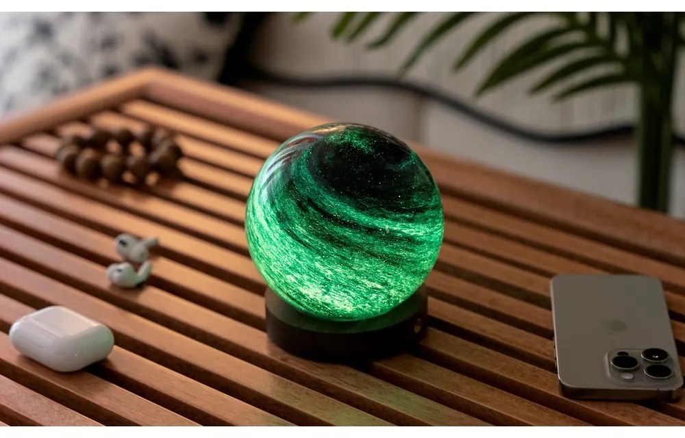 Tmavohnedá/tmavo prírodná svetelná dekorácia na USB ø 8 cm Stellar Ocean – Gingko