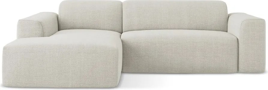 Béžová rohová pohovka (ľavý roh/s leňoškou) Keli – Makamii