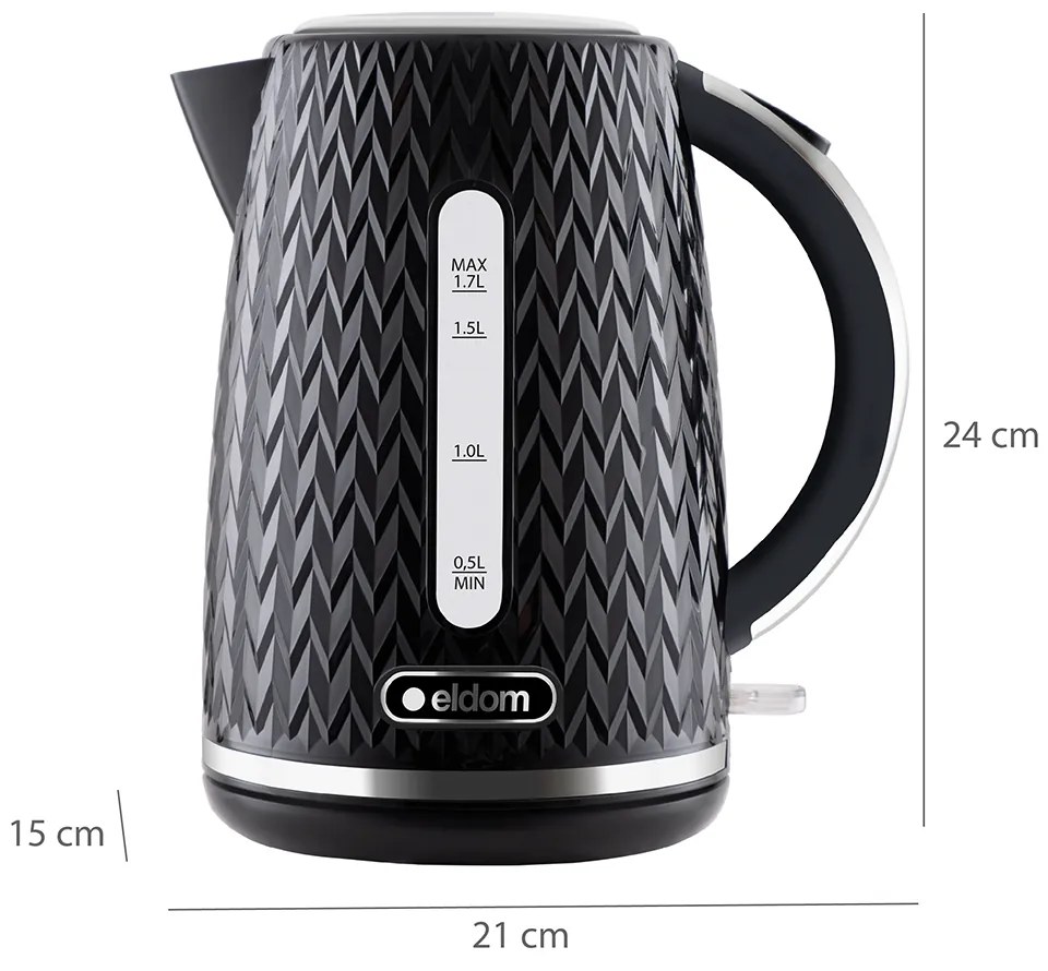 Akumulátorová rýchlovarná kanvica C260 NELO čierna ELDOM 1,7 l