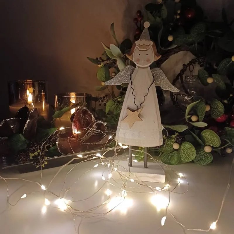 DECOLED Dekorace, anděl, 11,5 x 4 x 23 cm