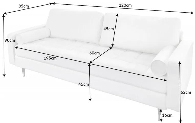 Sofa Cozy 220cm Teddy biela