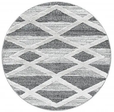 Ayyildiz, Kusový koberec Pisa 4709 Grey kruh, 80x80 (priemer) kruh, šedá, obývacia izba