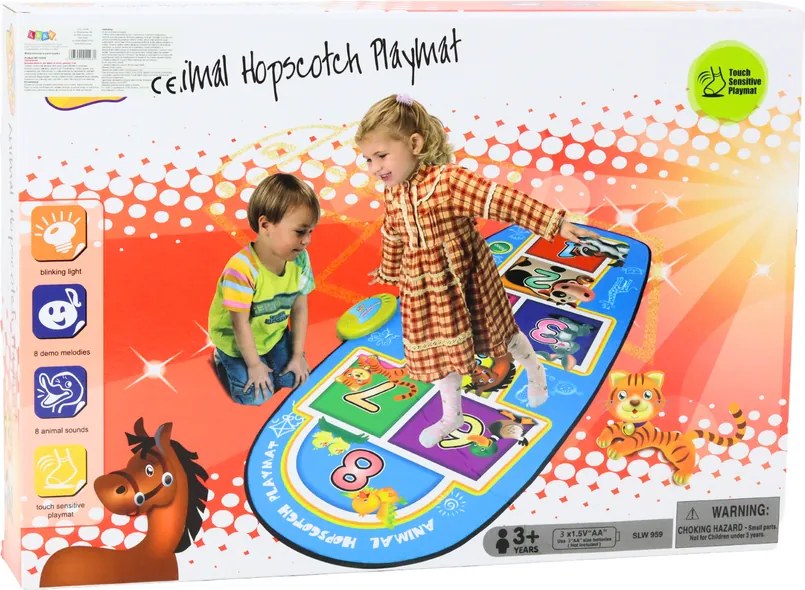 LEAN Toys Tanečná podložka Interaktívna hra v triede Zvieratá 8 melódií