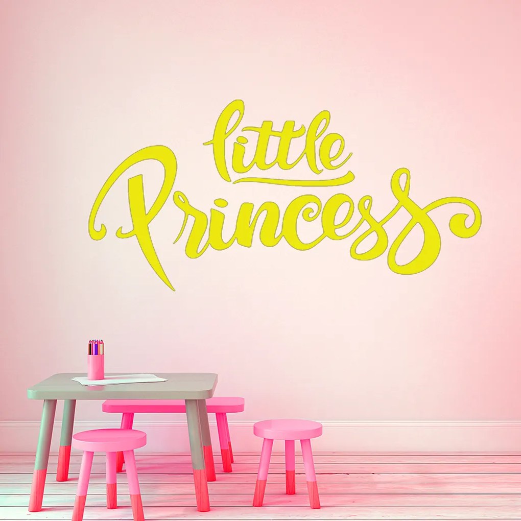 Veselá Stena Samolepka Nápis Little princess Farba: čierna, Veľkosť: 60 x 32 cm