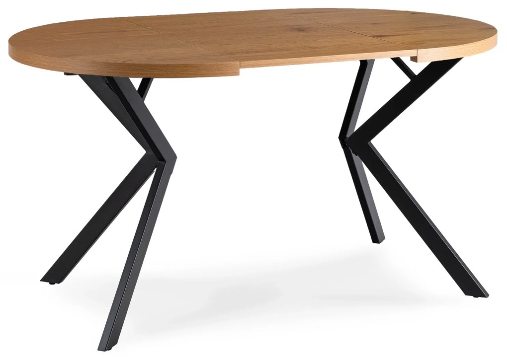 PROXIMA.store - Okrúhly rozkladací stôl LUGO FARBA: čierna, FARBA NÔH: dub