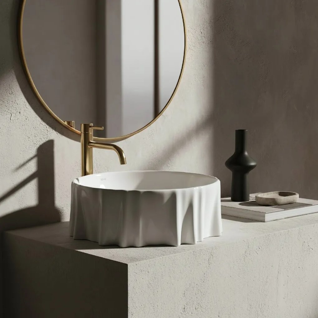 Rea Anastazja, umývadlo na dosku 390x390x135 mm, biela lesklá, REA-U0639