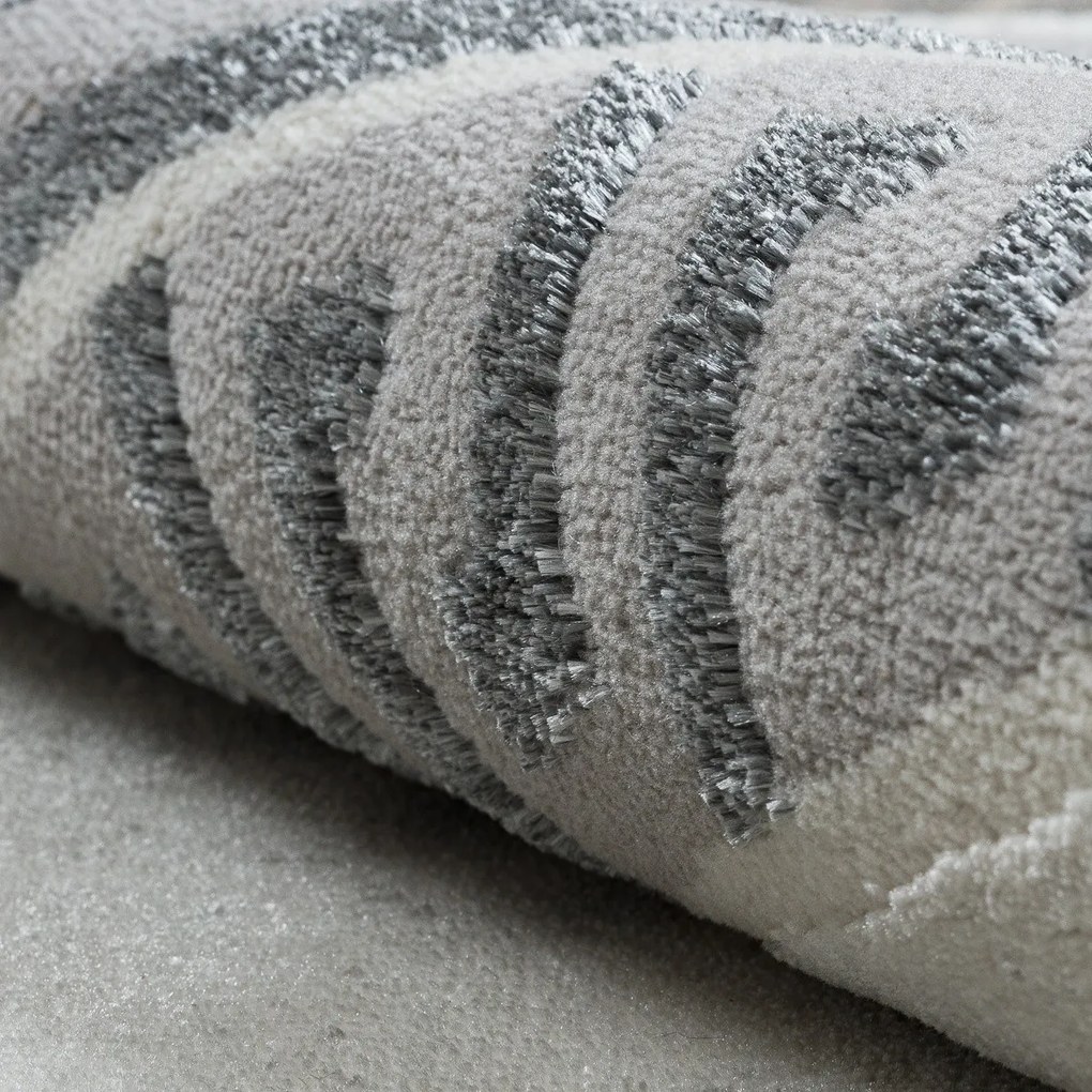 Dywany Łuszczów, Kusový koberec Allure 1960 white/grey kruh, 150x150 (priemer) kruh, šedá, kancelária