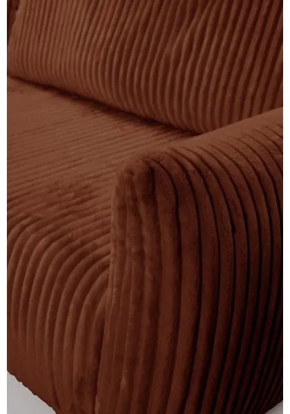 Univerzálna rozkladacia rohová sedacia súprava s úložným priestorom do tvaru L FRIDA, hnedá