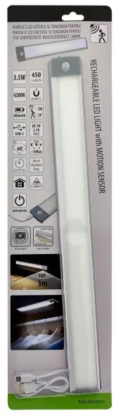 LED nabíjateľné osvetlenie nábytku so senzorom LED/3,5W/5V USB 800 mAh 4200K 46