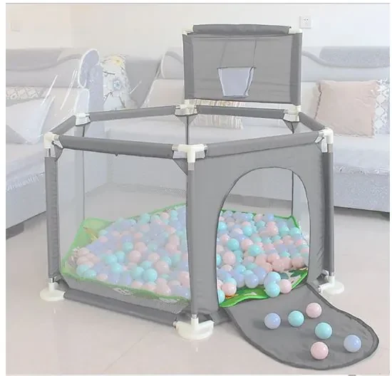 Bestent Ohrádka pre deti s loptičkami a košom 130x65x110cm GREY