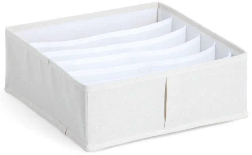 Organizér na spodnú bielizeň, WHITY, štvorec so 6 priehradkami, 30x30x11 cm
