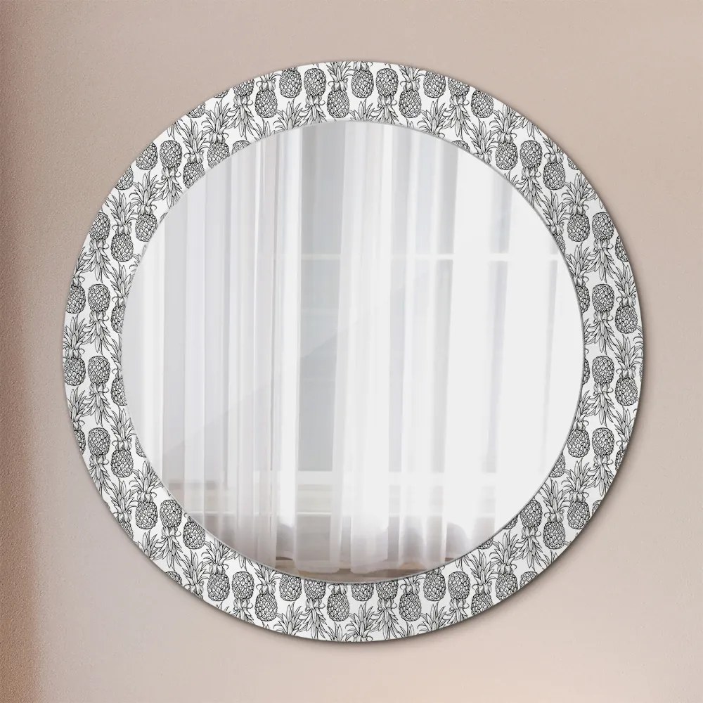 Okrúhle ozdobné zrkadlo Ananás fi 70 cm