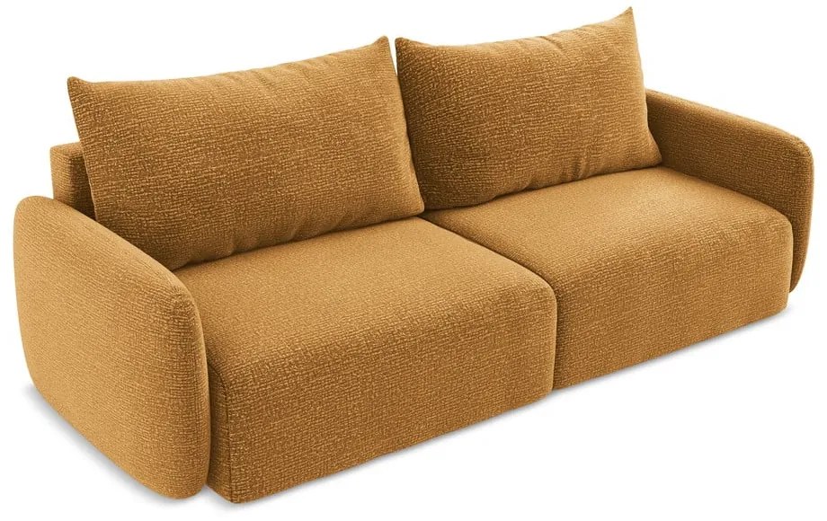 Oranžová rozkladacia/s úložným priestorom pohovka 238 cm Kalena – Makamii