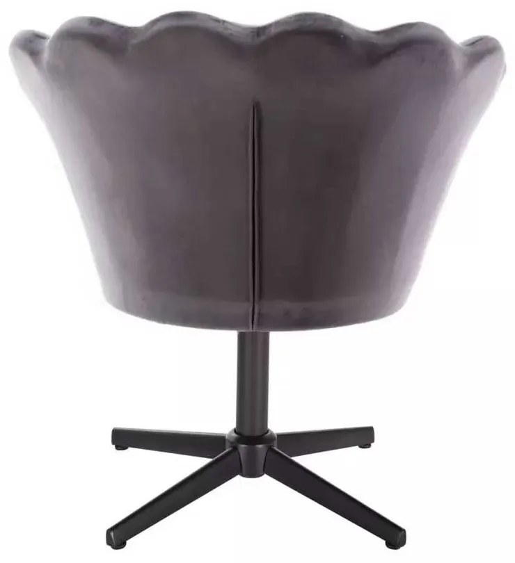 LuxuryForm DESIGN Kreslo FREY VELUR na čiernom kríži - tmavo šedé