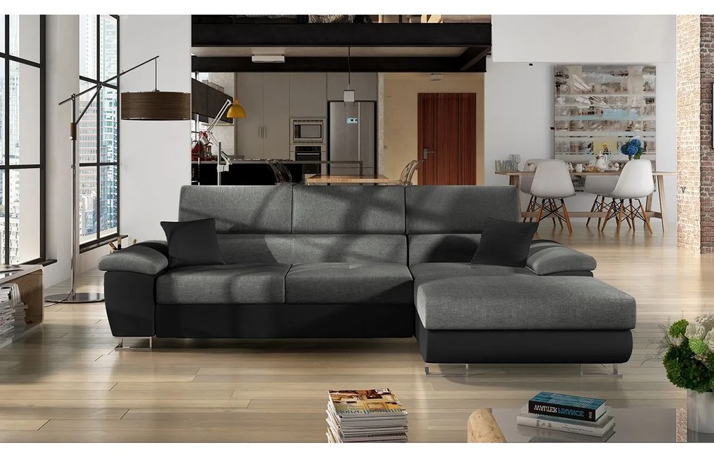 Rohová sedacia súprava Alvin Mini, Dostupné poťahy: ekokoža Soft 017 + Lux 06 + ekokoža Soft 017, Strana: ľavá