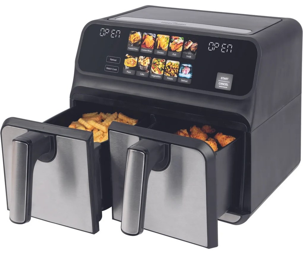 ProfiCook FR 1287 H dvojitá teplovzdušná fritéza, 8 l