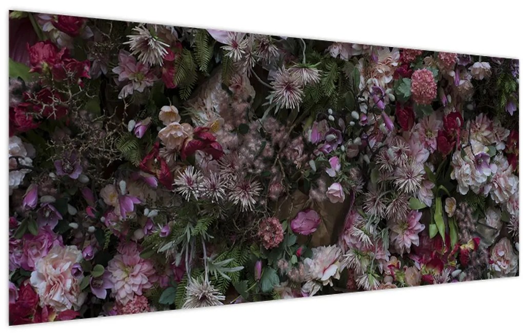 Obraz - Kvetinový múr (120x50 cm)